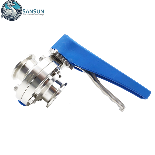 Data Center Liquid Cooling 316L Stainless Steel Tri-Clamp Butterfly Valves with Trigger Handle