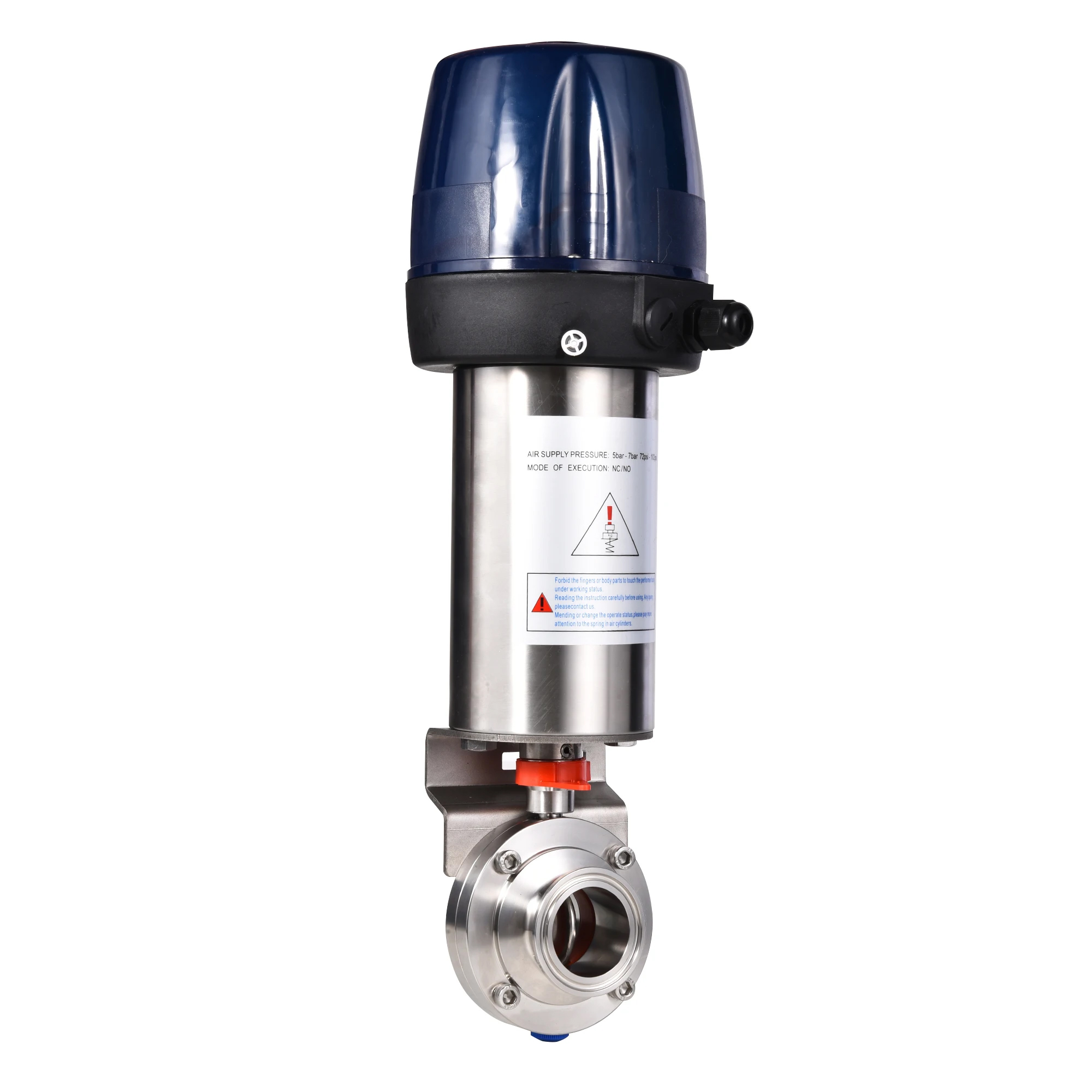pneumatic butterfly valve with top control unit ASI bus version