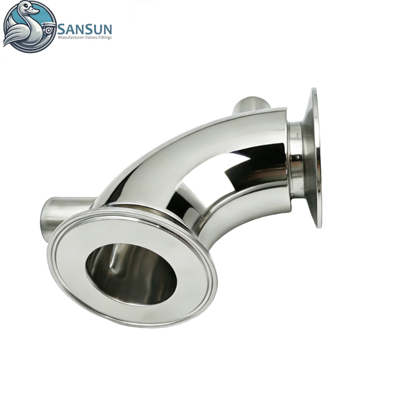 Sanitary Stainless Steel Jacketed Tri-Clamp Elbow for Heating Applications