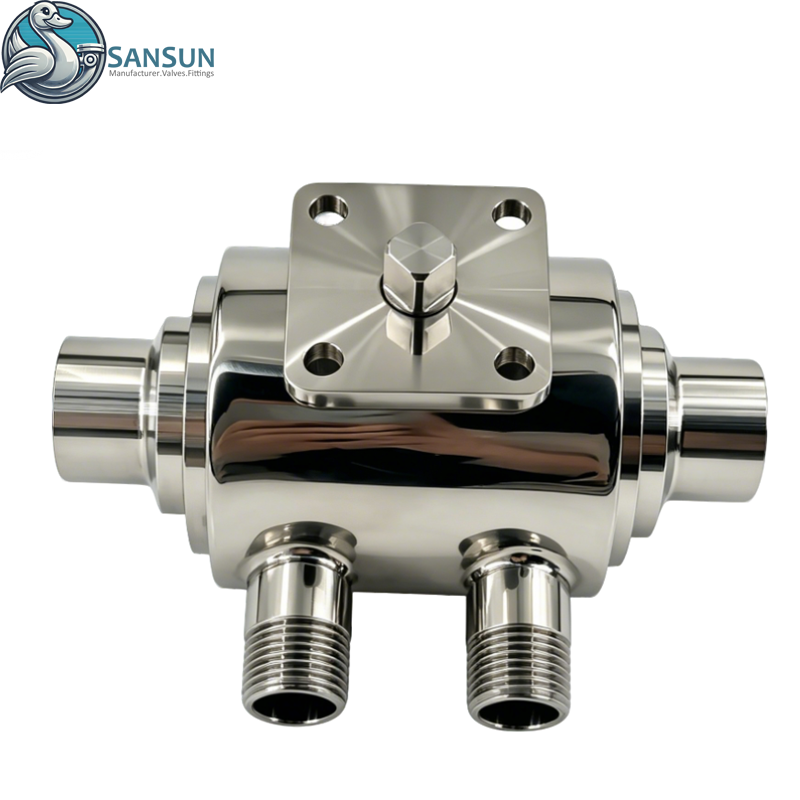 Sanitary Stainless Steel Jacketed Straight Ball Valve for Heating Applications