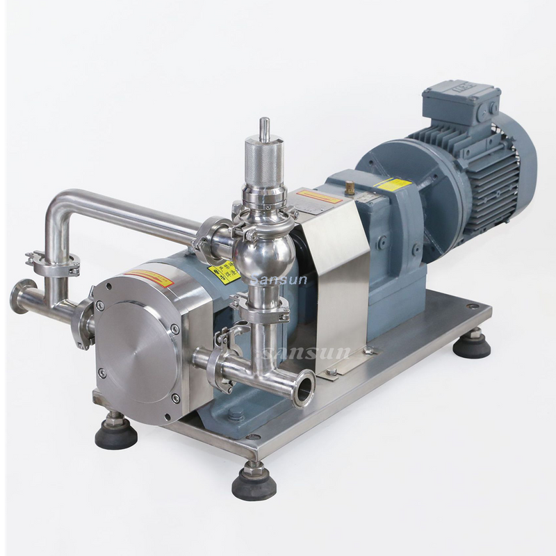 Food Grade Sanitary Rotary Lobe Pump with Safety Valve For Shampoo
