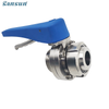 Sanitary Manual Male / Nut union 12 Position Plastic Muti-Position Handle Butterfly Valve
