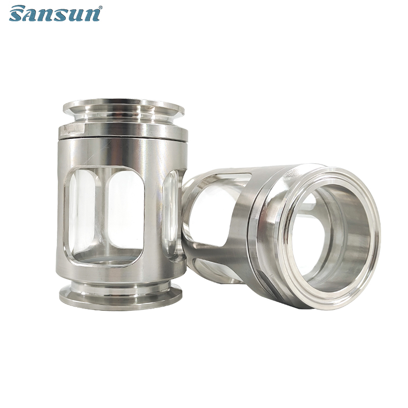 Aseptic clamp through sight glass
