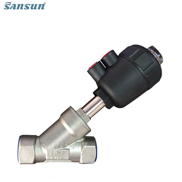 Sanitary Pneumatic BSP Female Angle Seat Piston Valve 