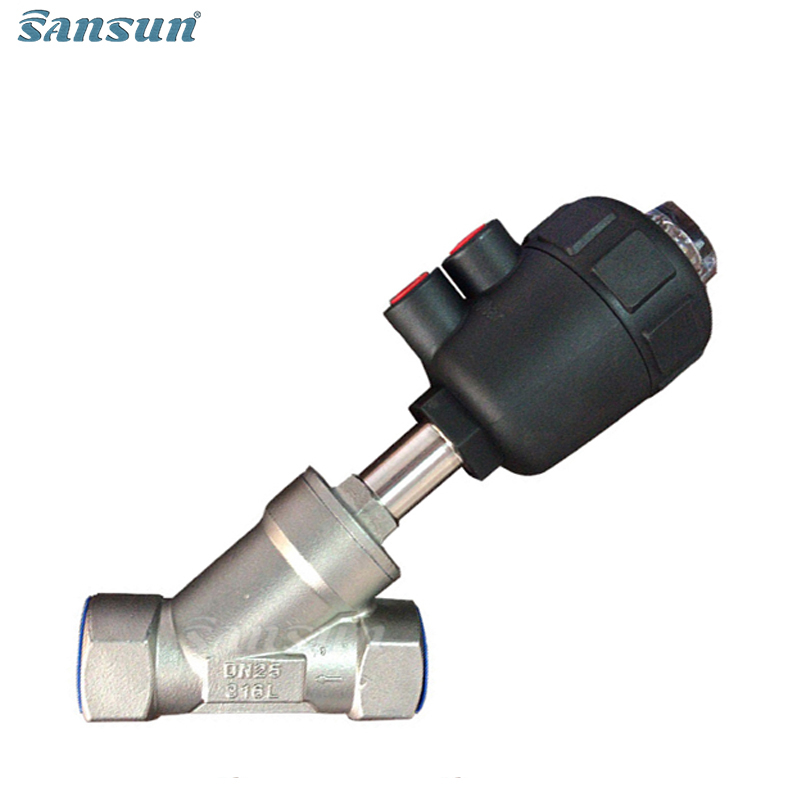 Sanitary Pneumatic BSP Female Angle Seat Piston Valve 
