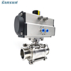 Clamped Pneumatic Actuator Three Piece Ball Valve