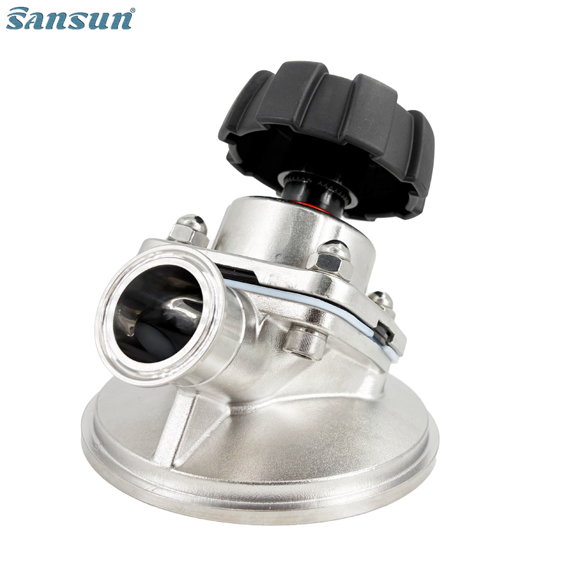 Manual diaphragm tank bottom valve