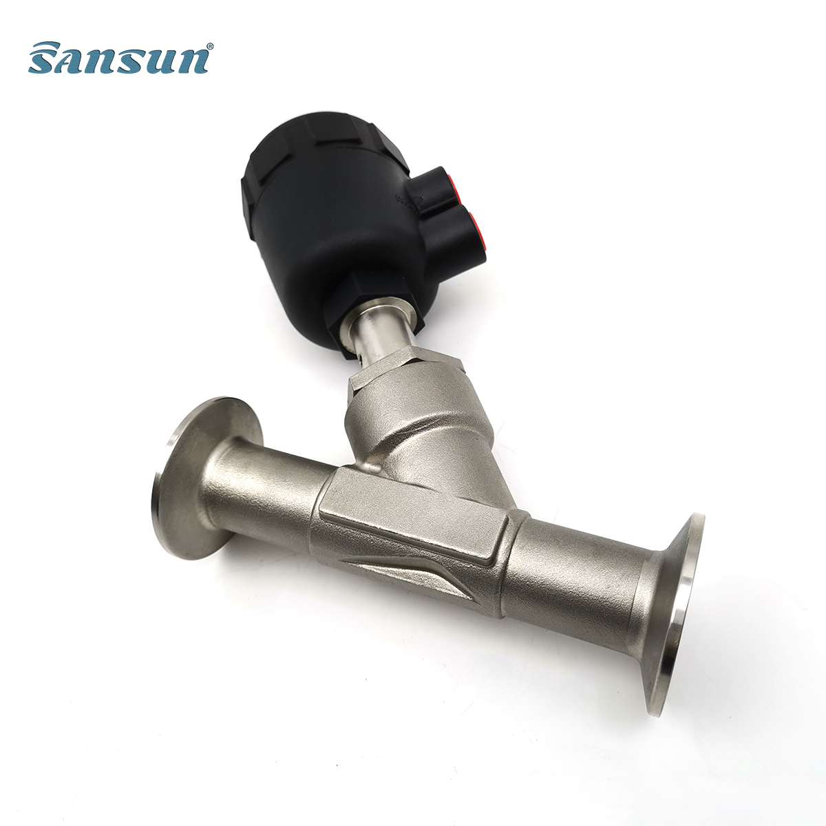 Clamp plastics pneumatic angle seat valve