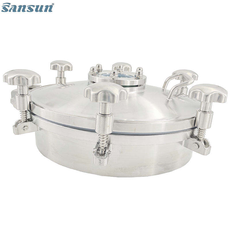 Elliptical Oval Manhole Cover with Sight Glass