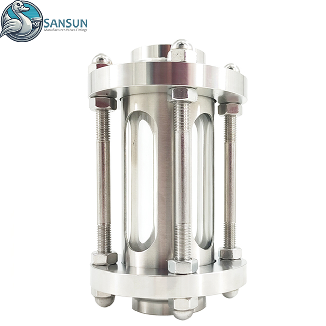 Data Center Liquid Cooling System Stainless Steel Welded Sight Glass with Protective Mesh