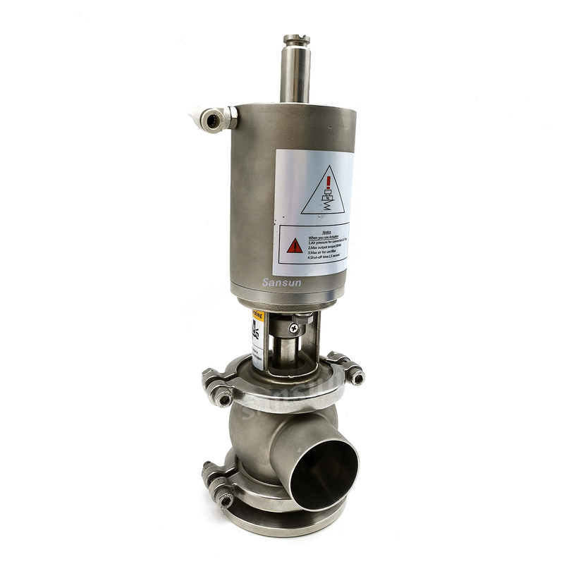 Pneumatic Sanitary Tank Bottom Valve Elbow Type