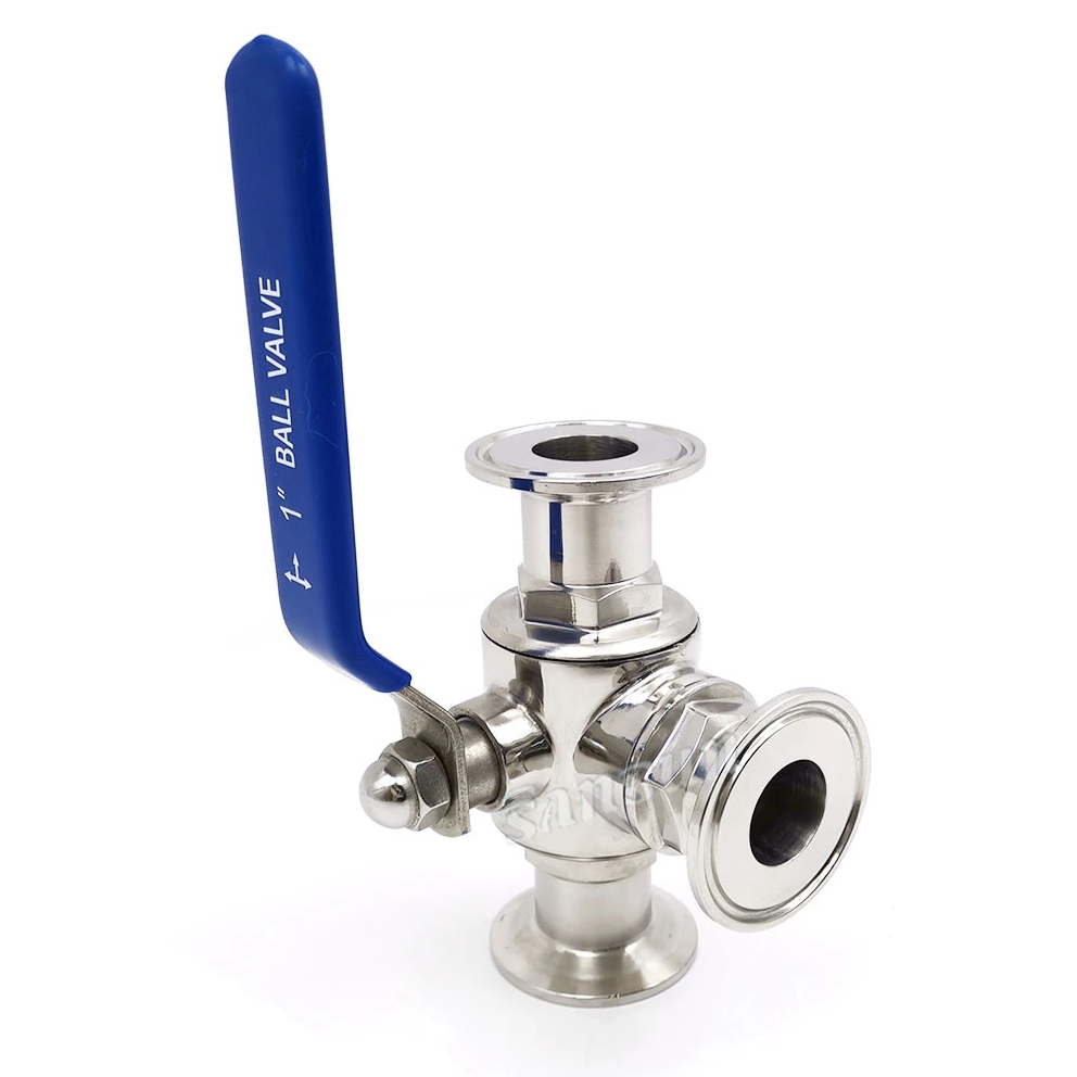 Brewery T Port Tri Clover Three Way Ball Valve