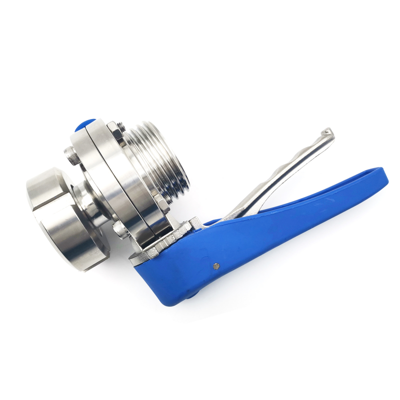 Stainless Steel Sanitary ss304 316L thread male/nut butterfly valve