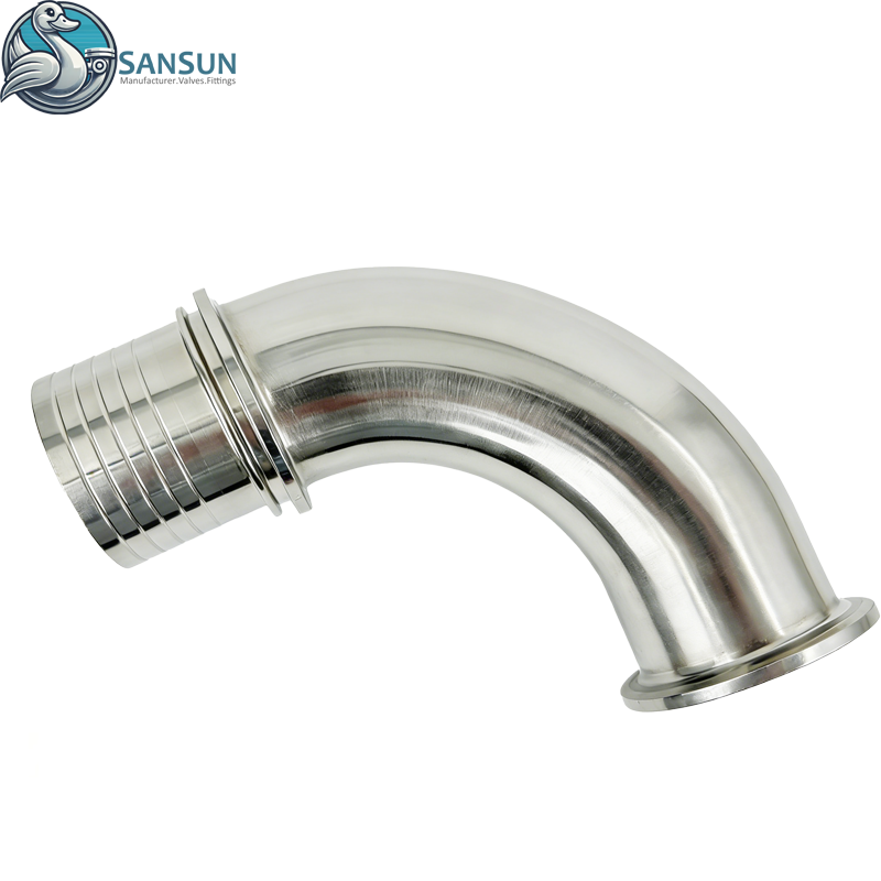 Data Center Liquid Cooling Sanitary Stainless Steel Elbow-type Hose Connector