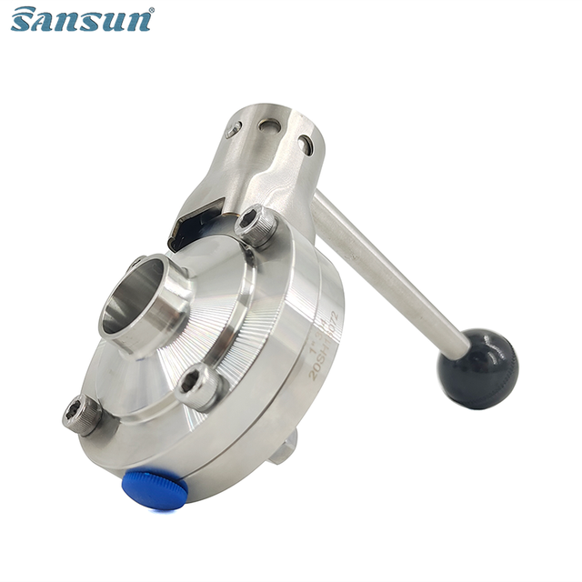 DIN Sanitary Butterfly Valve - Butt Weld End / Pull Handle