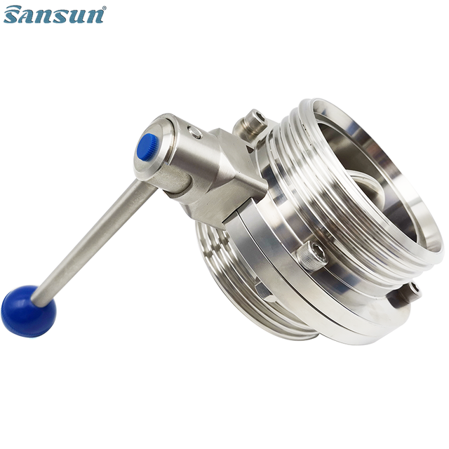 DIN Sanitary Thread Butterfly Valves With Pull Handle