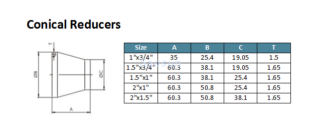 Vacuum Conical Reducers Stainless Steel Vacuum Fittings