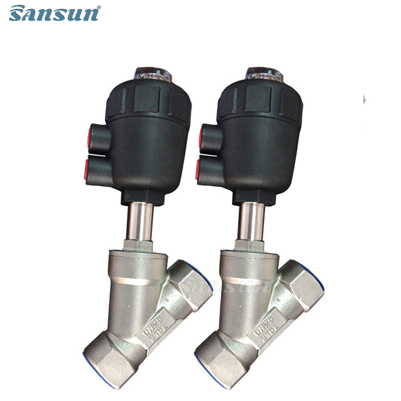 Sanitary Pneumatic BSP Female Angle Seat Piston Valve 