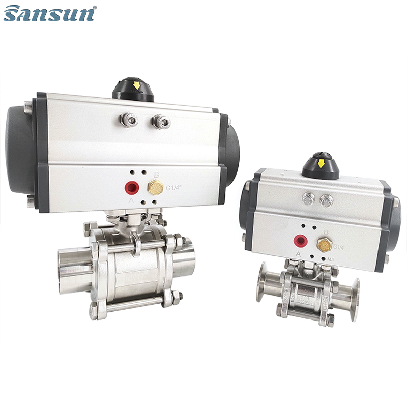 3-Piece Pneumatic Actuated Ball Valves