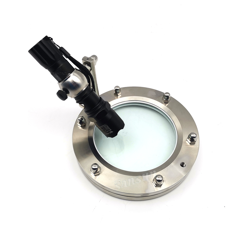 SS Sanitary Flange Sight Glass with Light for tank