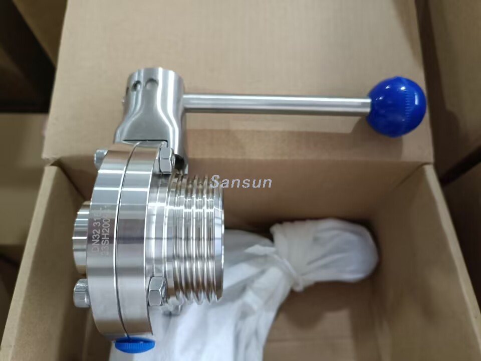 SANITARY WELD THREADED BUTTERFLY VALVE 4 POSITION HANDLE ALFA LAVAL (2)