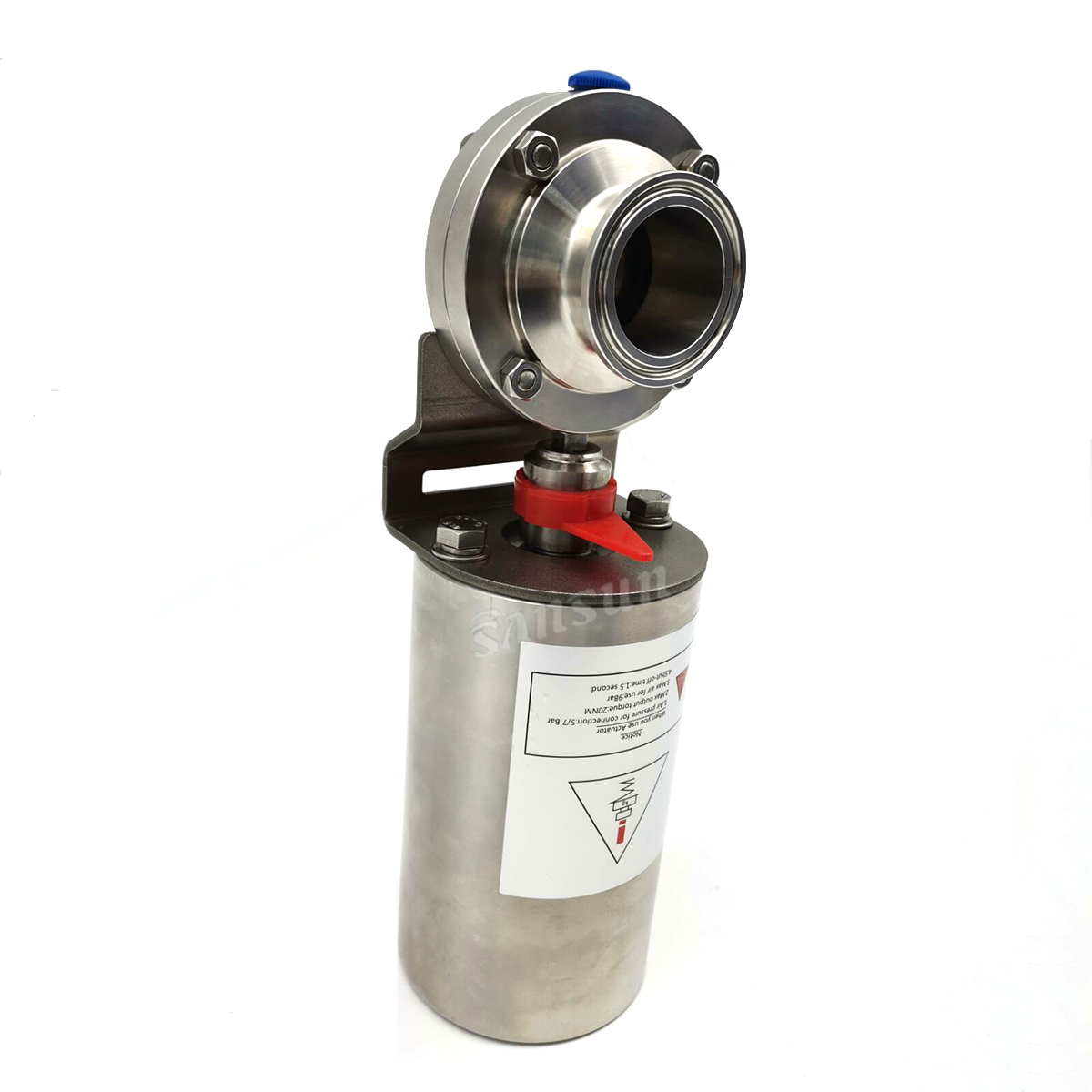 Pneumatic Air Spring Triclamp Butterfly Valve