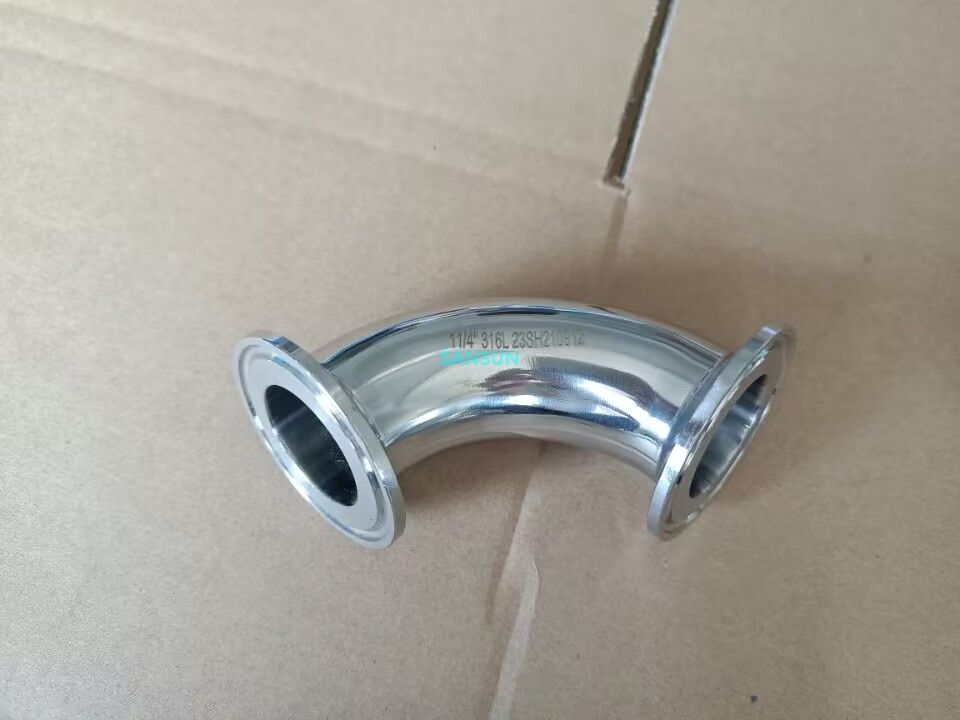 3A 90&ordm; Sanitary Elbow clamped (2)