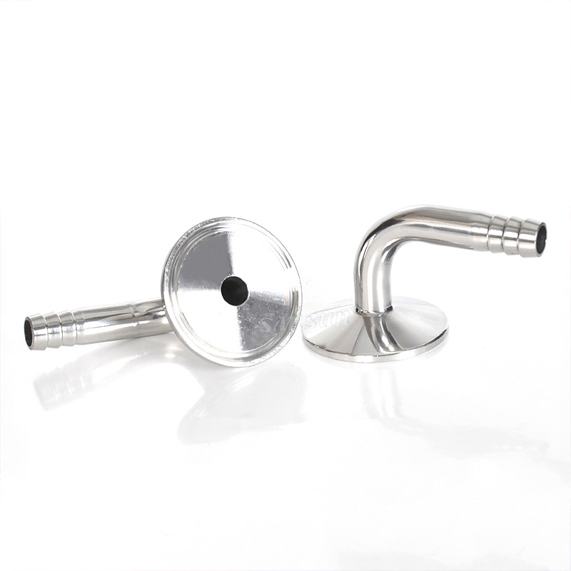 1.5" Triclamp Compatible 3/8" 90 Degree Bend Hose Barb Coupling 
