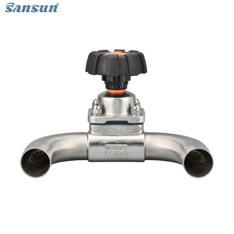 Sanitary U Type Three Way Diaphrgam Valve 