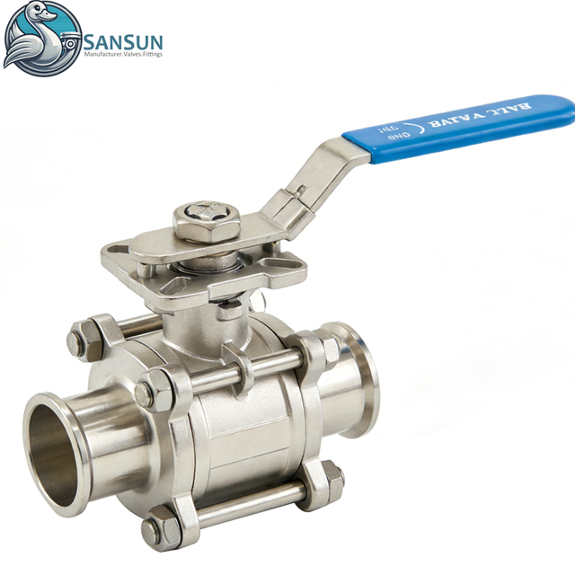 Stainless Steel 316L 3-Piece Tri-Clamp Manual Ball Valve for Data Center Liquid Cooling