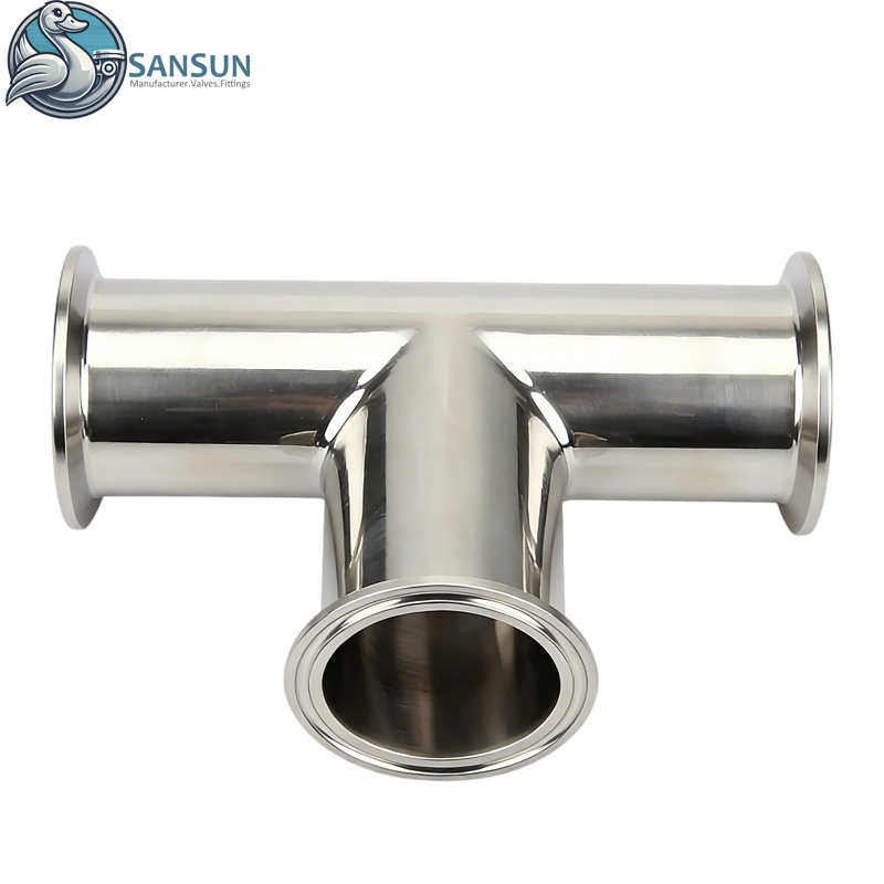 Data Center Liquid Cooling Systems 316L Stainless Steel Tri-Clamp Tee