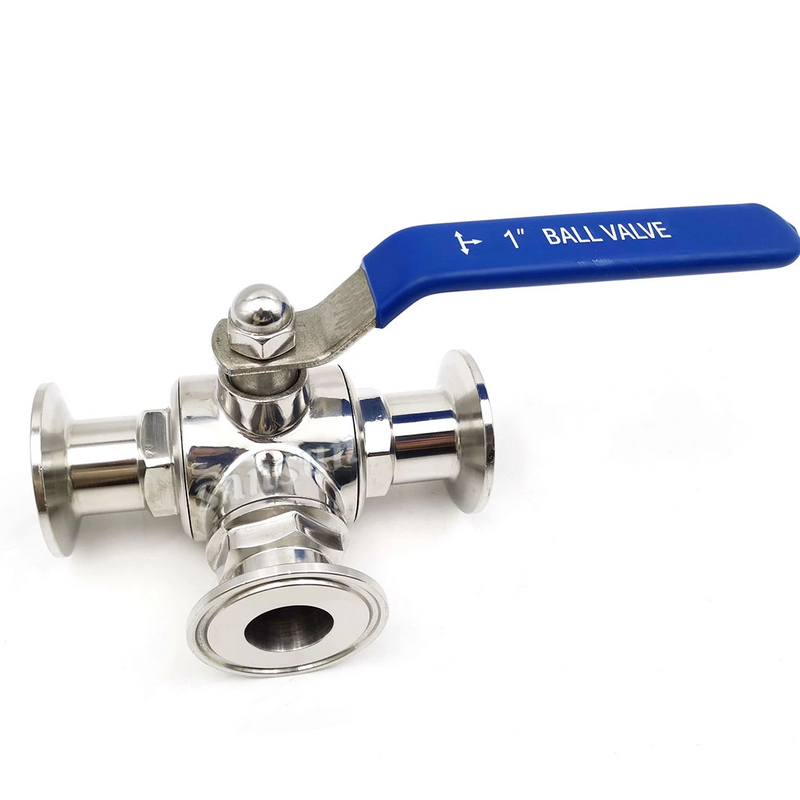 Brewery T Port Tri Clover Three Way Ball Valve