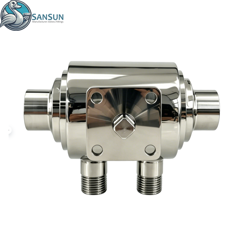 Sanitary Stainless Steel Jacketed Straight Ball Valve for Heating Applications