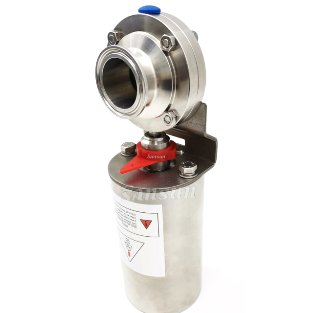 sanitary butterfly valve with pneumatic actuator