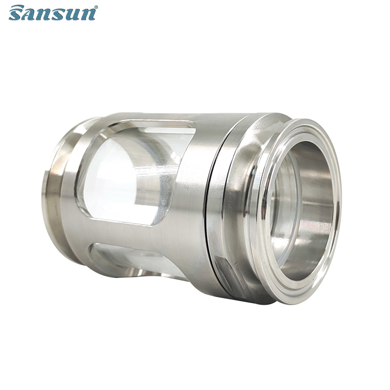 Aseptic clamp through sight glass