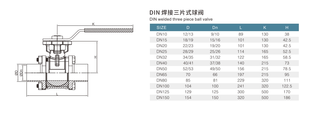 DIN pneumatic ball valve