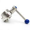 Sanitary Weld Threaded Butterfly Valve 4 Position Handle