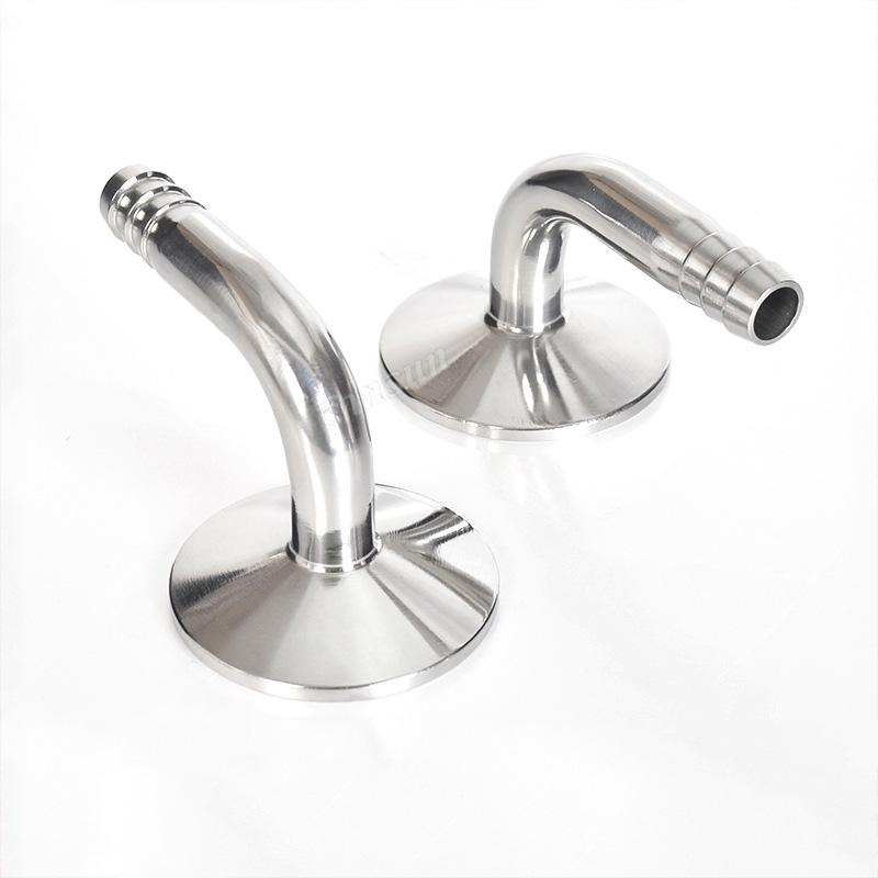 1.5" Triclamp Compatible 3/8" 90 Degree Bend Hose Barb Coupling 