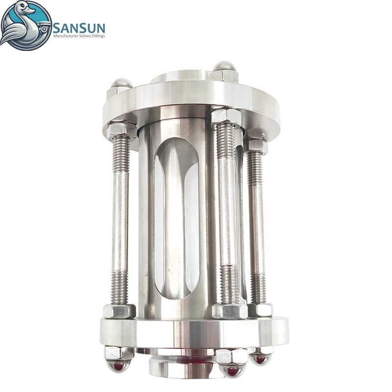 Data Center Liquid Cooling System Stainless Steel Welded Sight Glass with Protective Mesh