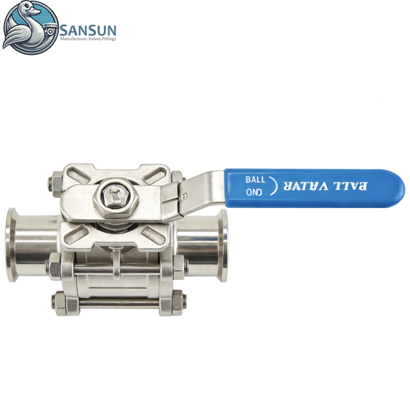 Stainless Steel 316L 3-Piece Tri-Clamp Manual Ball Valve for Data Center Liquid Cooling