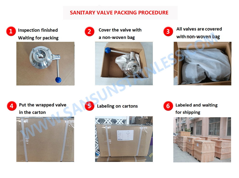package for butterfly type ball valve
