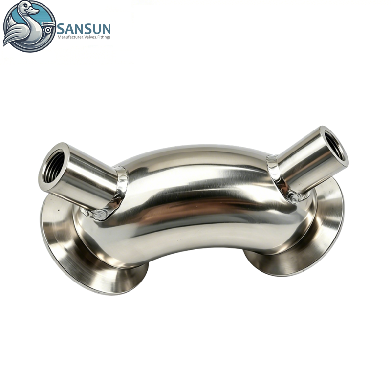 Sanitary Stainless Steel Jacketed Tri-Clamp Elbow for Heating Applications