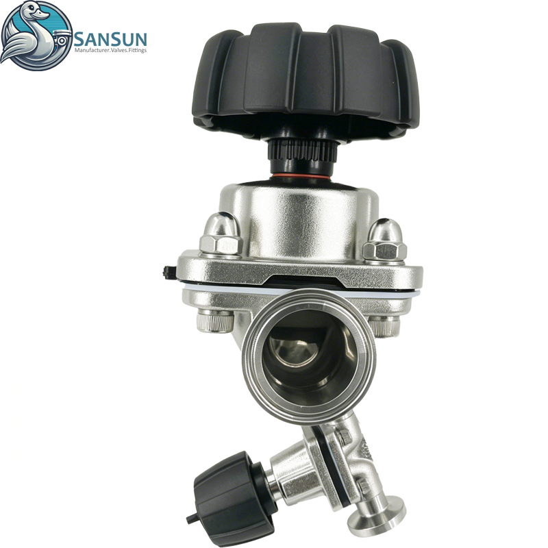 SS316L Hygienic Straight-Through Diaphragm Valve with Mini Diaphragm Valve Assembly