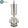 Stainless Steel Sanitary Tank Bottom Double Pneumatic Diverter Valve