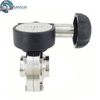 SS316L Stainless Steel Sanitary Welded Butterfly Valve with Micro Adjust Handwheel