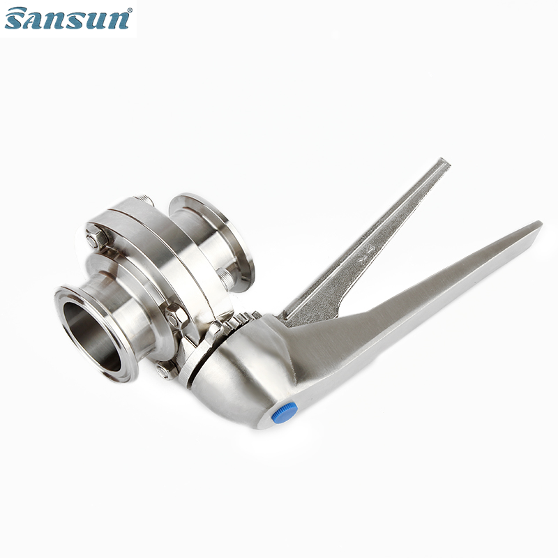 SS316 1.5 tc dairy butterfly valve with triggle handle