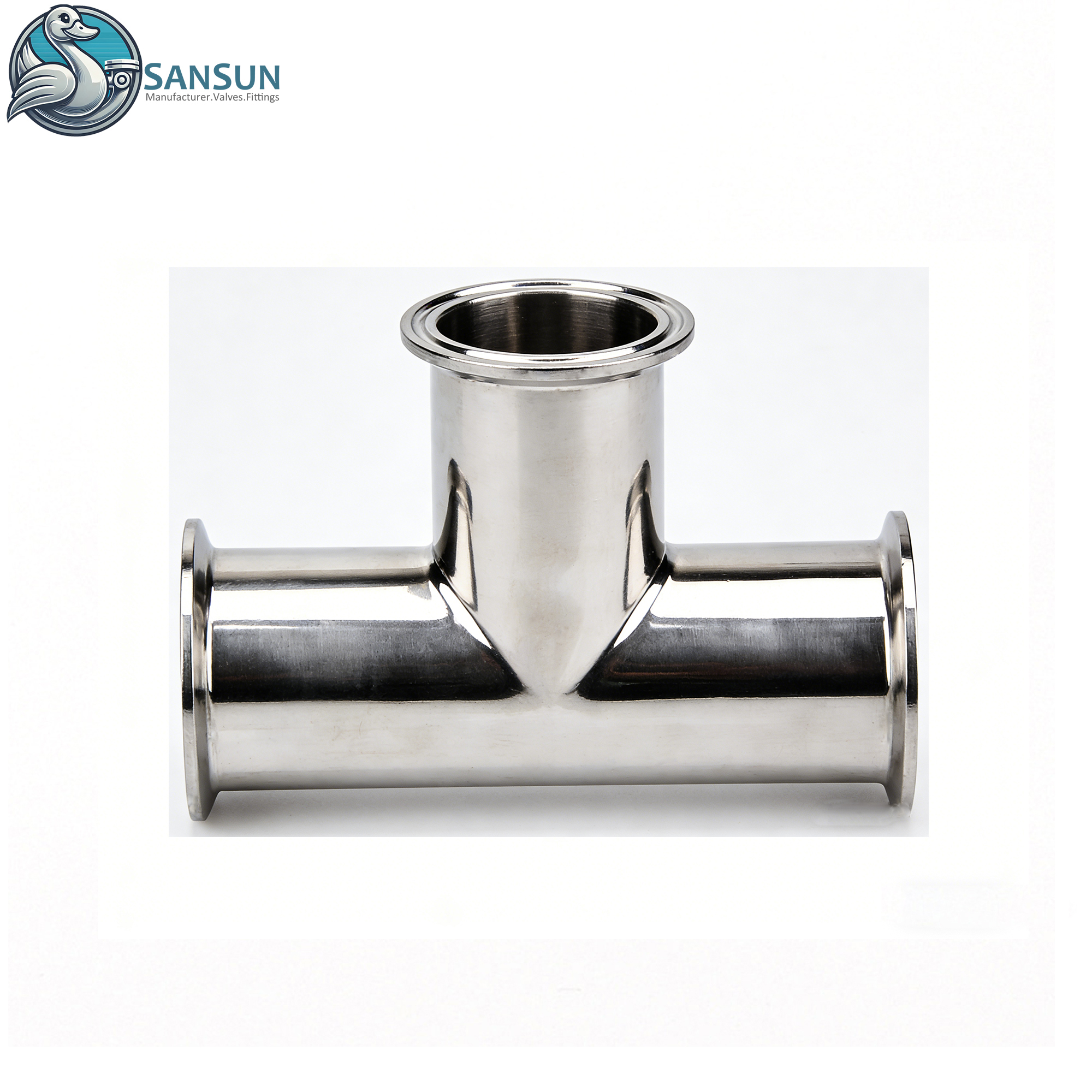 Sanitary Clamped Stainless Steel Tee for Liquid Cooling System