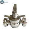 Food Grade 316L Sanitary Union End 3-Way Plug Valve