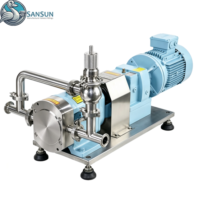 316L Stainless Steel Sanitary Food‑Grade Cam Lobe Pump with Safety Valve