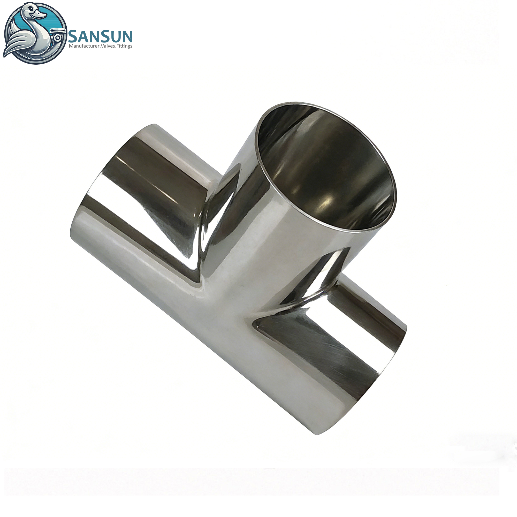 Butt‑Weld Stainless Steel Tee for Liquid Cooling System
